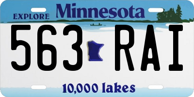 MN license plate 563RAI