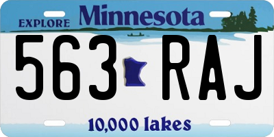 MN license plate 563RAJ