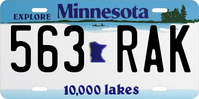 MN license plate 563RAK