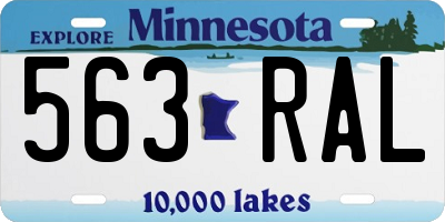 MN license plate 563RAL