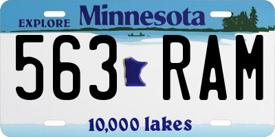 MN license plate 563RAM