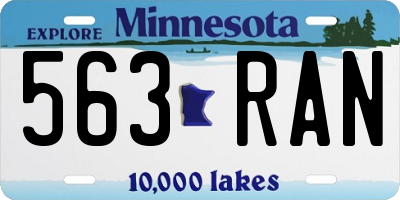 MN license plate 563RAN