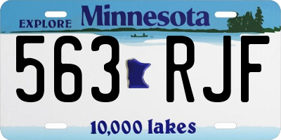 MN license plate 563RJF