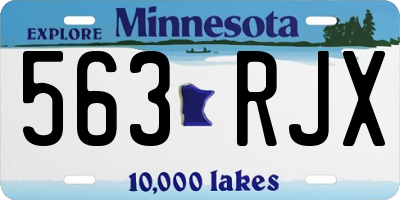 MN license plate 563RJX