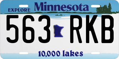 MN license plate 563RKB