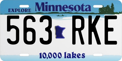 MN license plate 563RKE