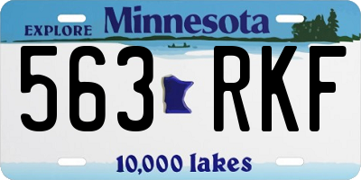 MN license plate 563RKF