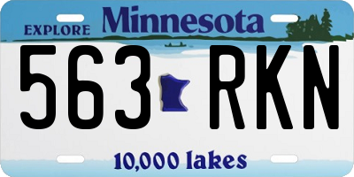 MN license plate 563RKN