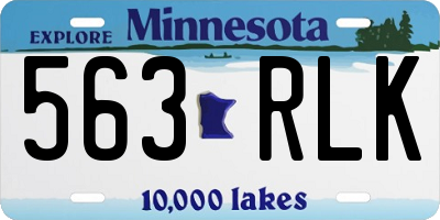 MN license plate 563RLK