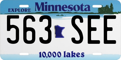 MN license plate 563SEE