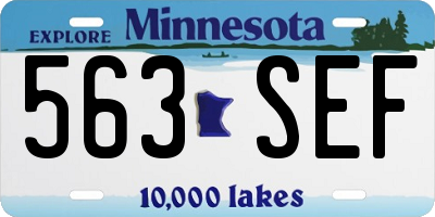 MN license plate 563SEF