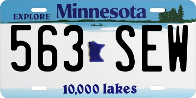 MN license plate 563SEW