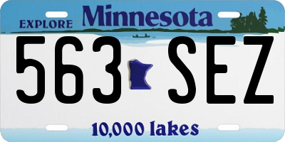 MN license plate 563SEZ