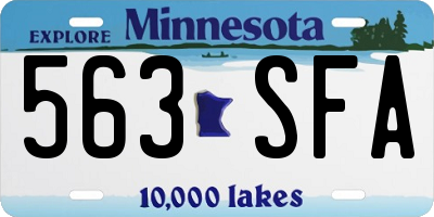 MN license plate 563SFA
