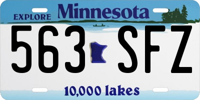 MN license plate 563SFZ
