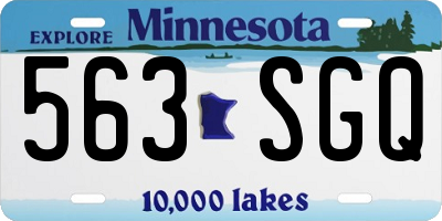 MN license plate 563SGQ