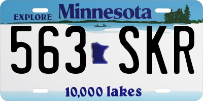 MN license plate 563SKR