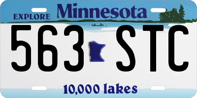 MN license plate 563STC