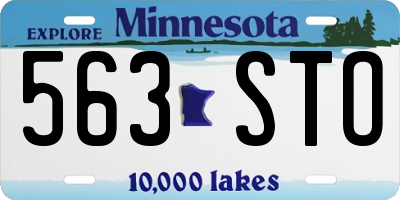MN license plate 563STO