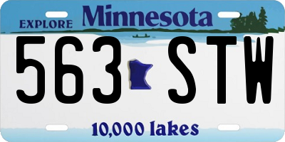 MN license plate 563STW