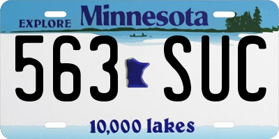 MN license plate 563SUC