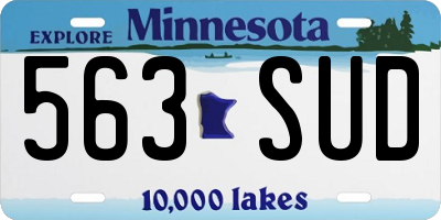 MN license plate 563SUD