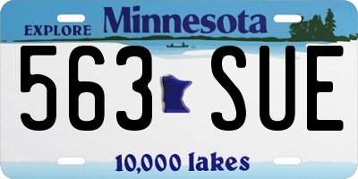 MN license plate 563SUE