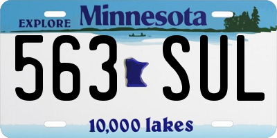 MN license plate 563SUL