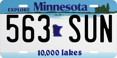 MN license plate 563SUN