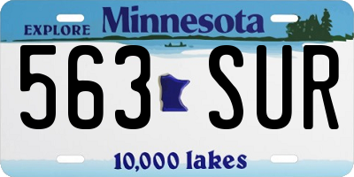 MN license plate 563SUR