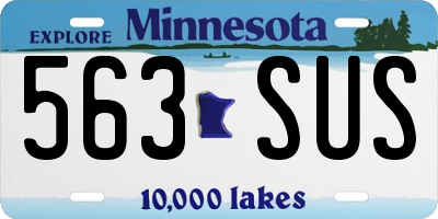 MN license plate 563SUS