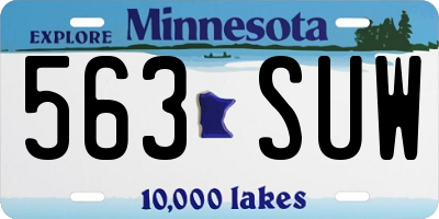 MN license plate 563SUW