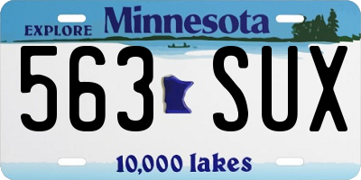 MN license plate 563SUX
