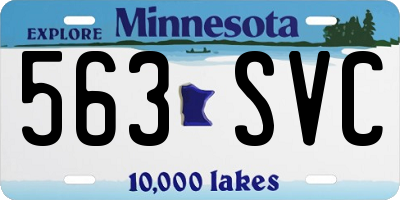 MN license plate 563SVC