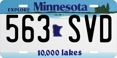 MN license plate 563SVD