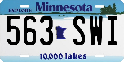MN license plate 563SWI