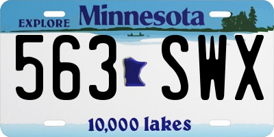 MN license plate 563SWX