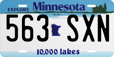 MN license plate 563SXN