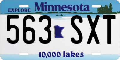 MN license plate 563SXT