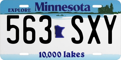 MN license plate 563SXY