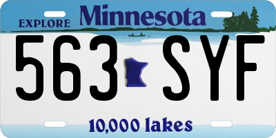 MN license plate 563SYF