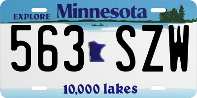 MN license plate 563SZW