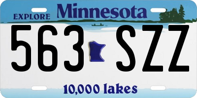 MN license plate 563SZZ
