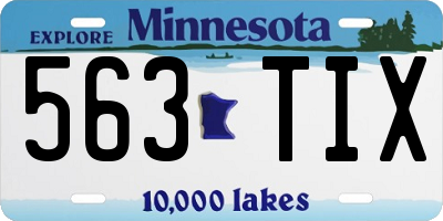 MN license plate 563TIX