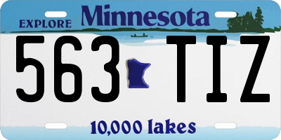 MN license plate 563TIZ