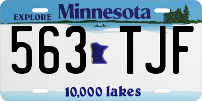 MN license plate 563TJF