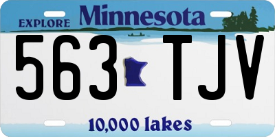 MN license plate 563TJV