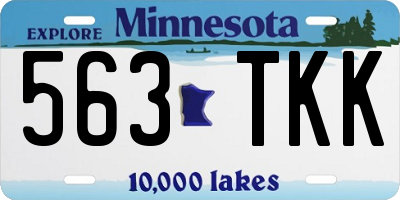 MN license plate 563TKK