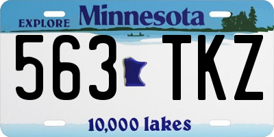 MN license plate 563TKZ