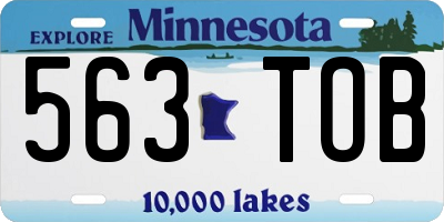 MN license plate 563TOB